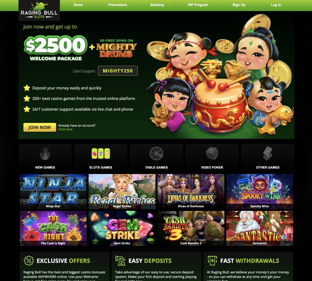 Raging Bull Fast Withdrawal Casino